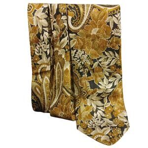 Vito Rofolo Men's OS Handmade Silk Italy Gold/Black Floral Paisley Tie